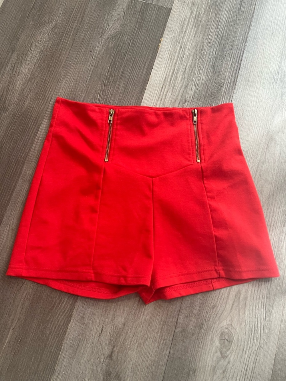 Connection 18 Red High-Waist Zip Shorts